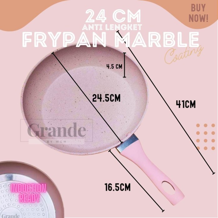 Marble Series Frypan 24cm pengorengan teflon anti lengket INDUKSI ok