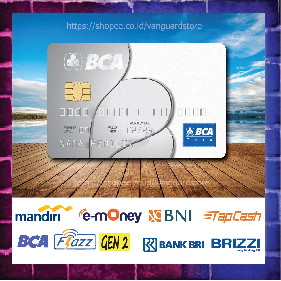 KARTU E MONEY E TOLL KARTU BCA 2 DEBIT CREDIT EMONEY MANDIRI FLAZZ BCA BNI TAPCASH BRIZZI BRI - 1 SISI