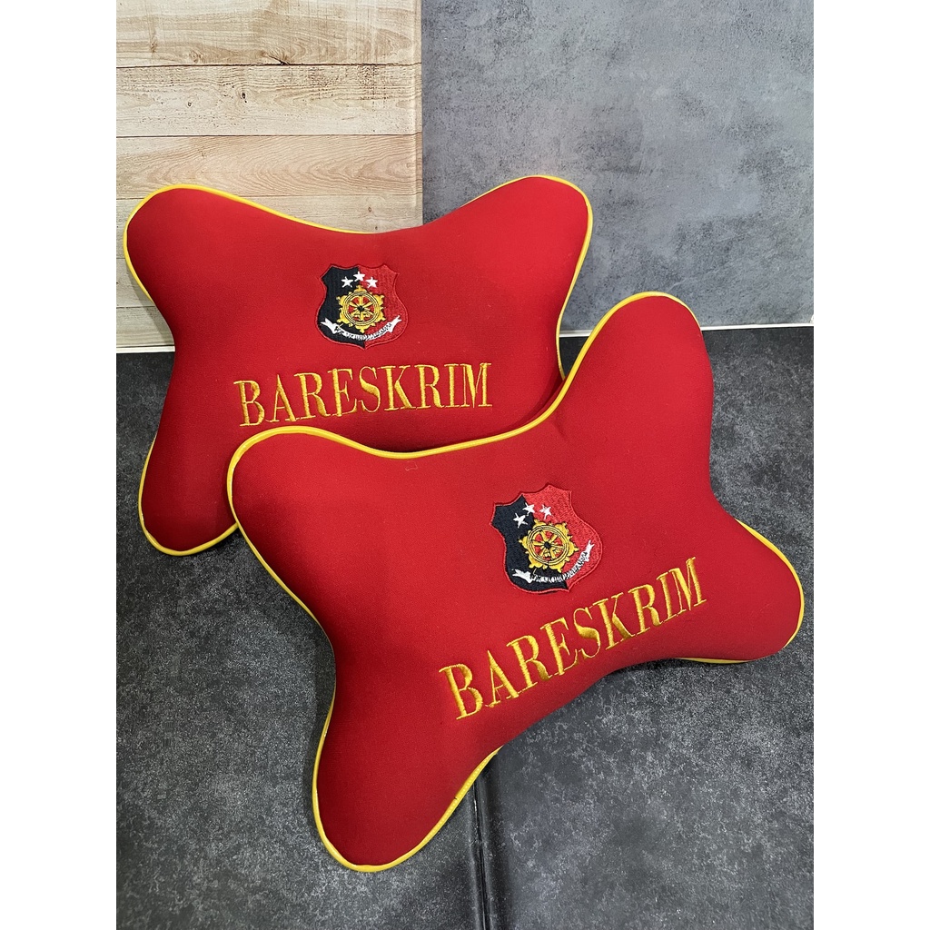 Bantal Mobil Bareskrim Merah- Bantal Mobil Reskrimum - Bantal Kepala Bareskrim