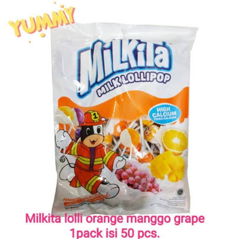 Milkita Lolipop Assorted pak isi 40 pcs