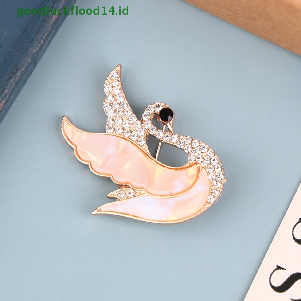 [GOOGFOUR] Berlian Imitasi Swan Butterfly Bros Untuk Wanita Berlian Imitasi Bros Fashion Pesta Pernikahan Perhiasan Aksesori Pin Brooch Hadiah [TOP]