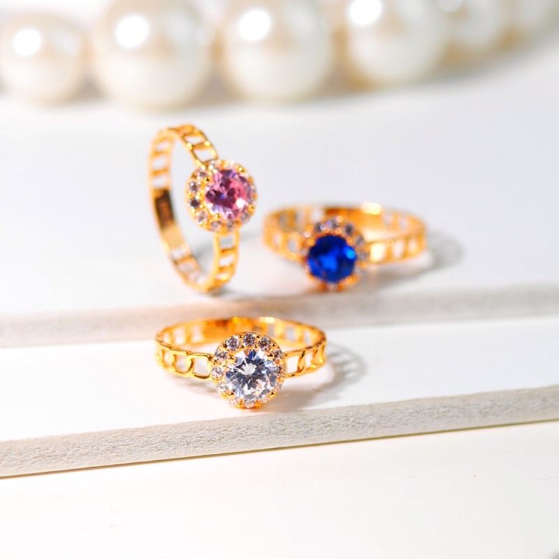 Cincin Emas Solitaire Pagar- Toko Emas Gadjah