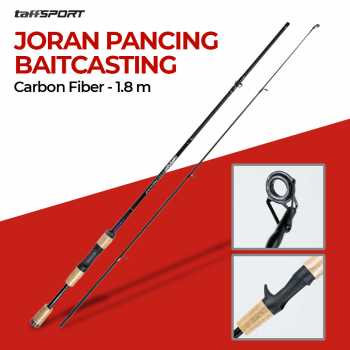 Joran Pancing Ikan Baitcasting Carbon Fiber 2 Segments 1.8M / Tongkat Stick Joran Pancing Ikan Mas Wader Nila Besar Kecil Laut Sungai Danau Kolam / Joran Pancing Karbon Fiber Fishing Rod Combo Fishing / Tongkat Pancing Carbon Panjang Kuat Kokoh Ringan