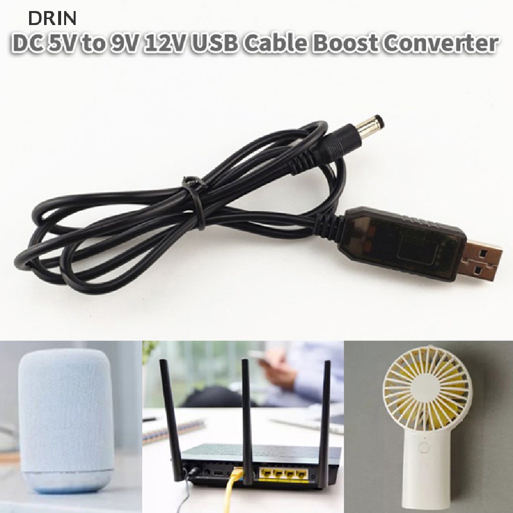 Dr Kabel USB Boost Converter DC 5V Ke 12V/9V Untuk Router Wifi Modem Kipas Speaker vn