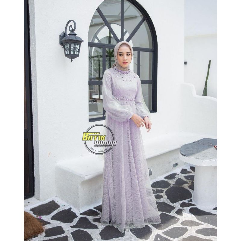 Dress exclusive Ramadhan dress BROKAT LAMARAN,Dress brokat Kondangan