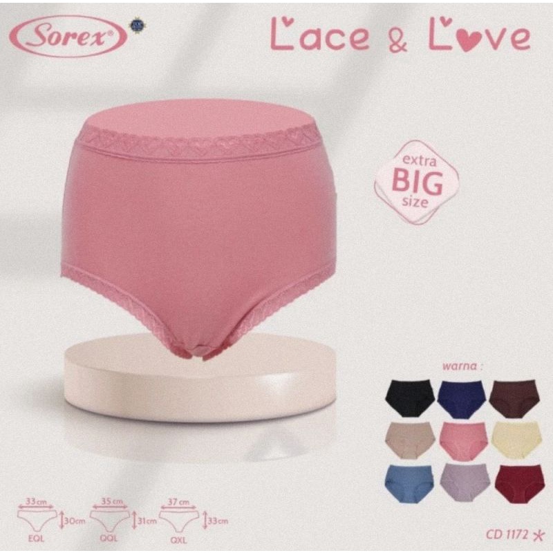 Sorex Celana Dalam Wanita CD 1172 Extra Size (Jumbo) Comfort Fit Renda