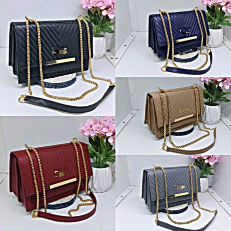(Bisa COD)Tas Wanita//Tas Selempang Wanita Tali Rantai Terbaru//Bordil MAIRA V//Selempang Wanita Kekinian