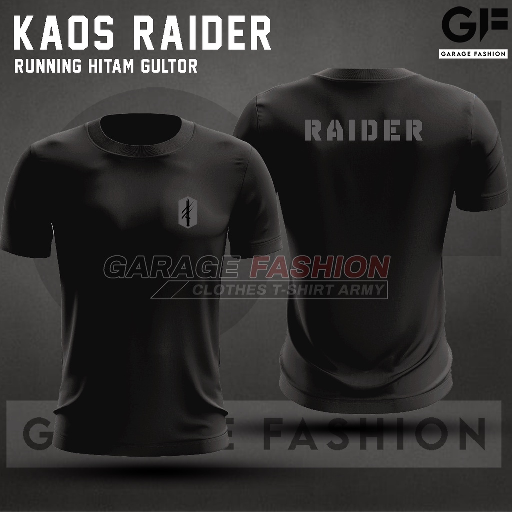 Kaos Jersey Running Hitam Gultor Raider / Kaos Olahraga Gultor Raider / Kaos Jersey Gultor Raider Hi