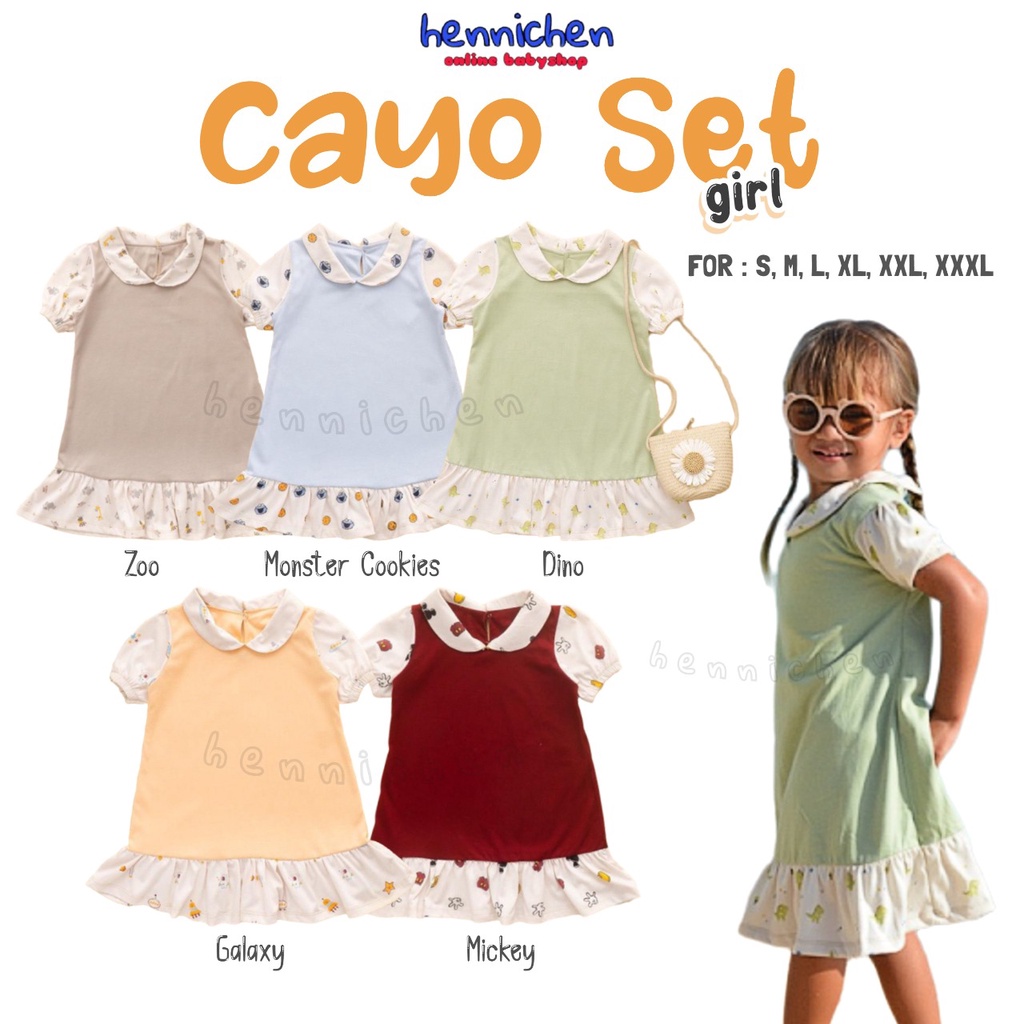 CAYO GIRL DRESS DRESS ANAK PEREMPUAN FASHION ANAK PEREMPUAN 6 BULAN - 8 TAHUN TBL