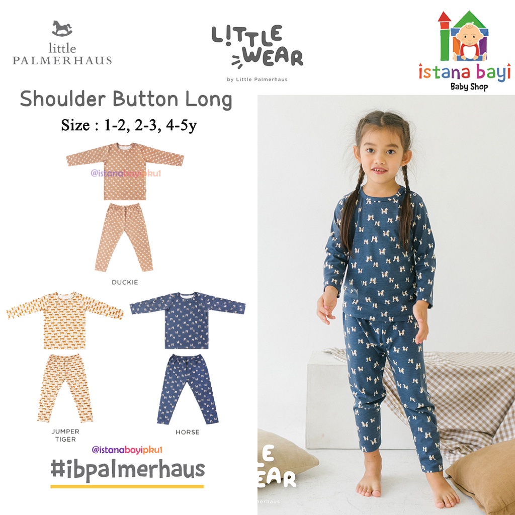 Little Palmerhaus LITTLE WEAR BUTTON SHOULDER LONG SLEEVE by Little Palmerhaus/SETELAN PIYAMA ANAK