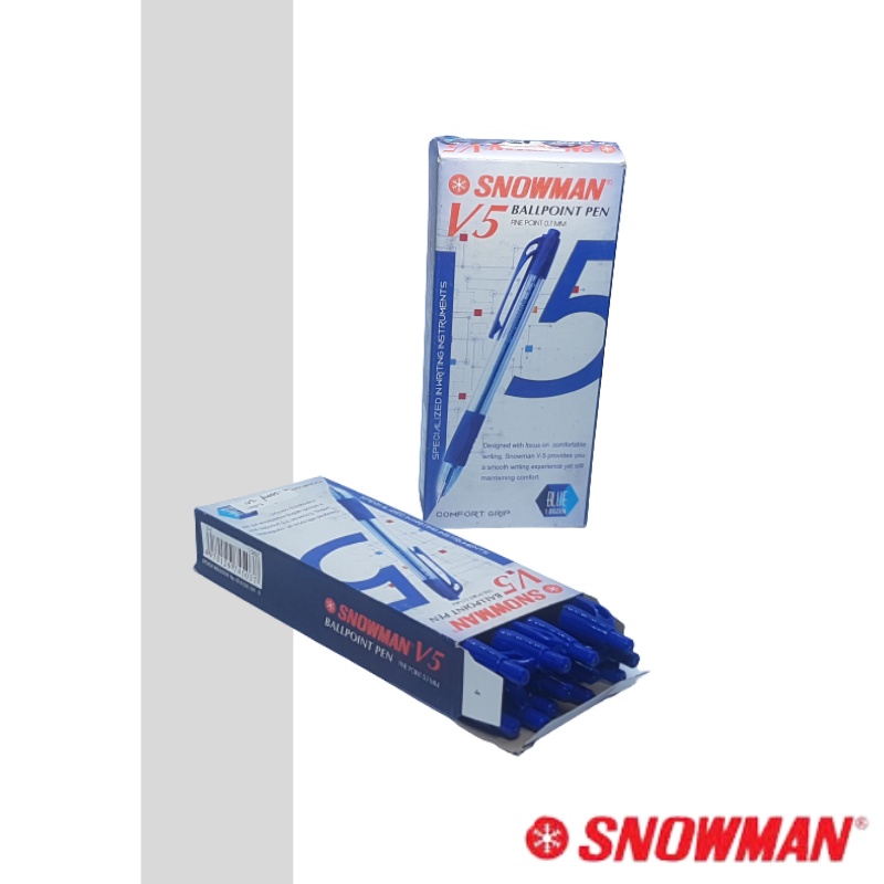 

Pulpen Snowman Bolpen Bolpoin V5 V 5 V-5 (FINE POINT 0.7MM) CETEKAN (12 pcs)