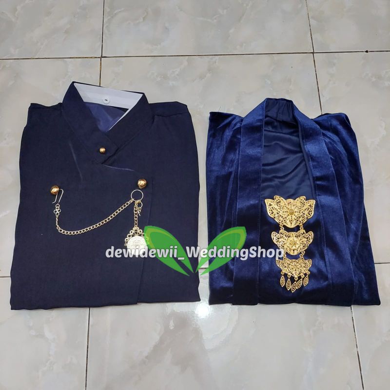 [Couple] Baju Adat / Baju Prewed || Kebaya + Beskap Solo Warna Navy