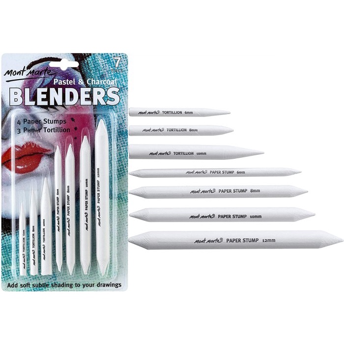 

Charcoal Mont Marte Pastel Charcoal Blenders Paper Stump Tortillion Dusel 7 Pcs