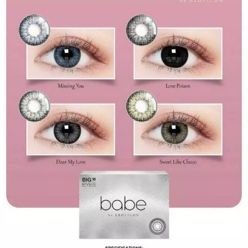 Softlens Babe by Exoticon Big Eyes 16mm + FLEE LENS CASE