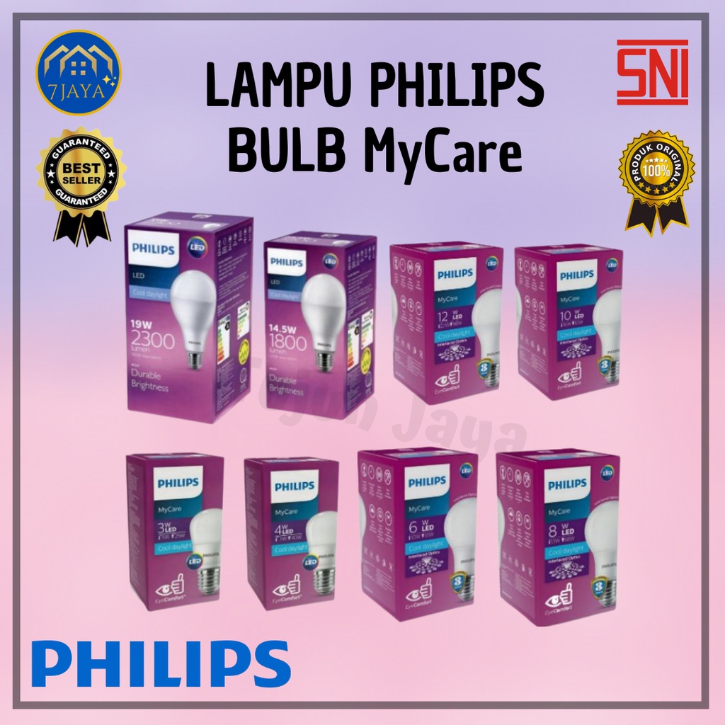 PHILIPS Lampu LED Bulb MyCare 3w 4w 6w 8w 10w 12w 14,5w