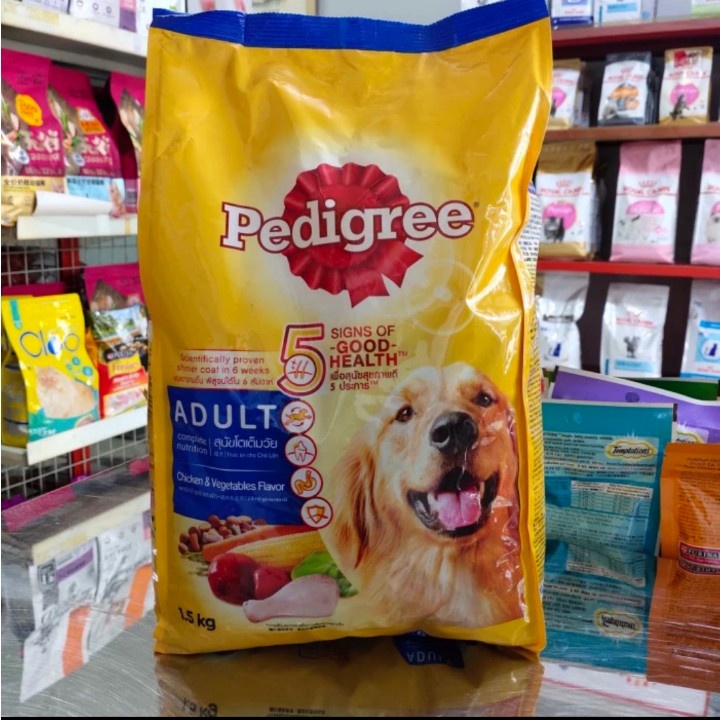 Makanan Anjing Pedigree Chicken &amp; Vegetables Adult Kemasan 1,5KG