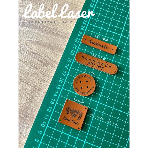 label laser / kulit sintetis / label handmade