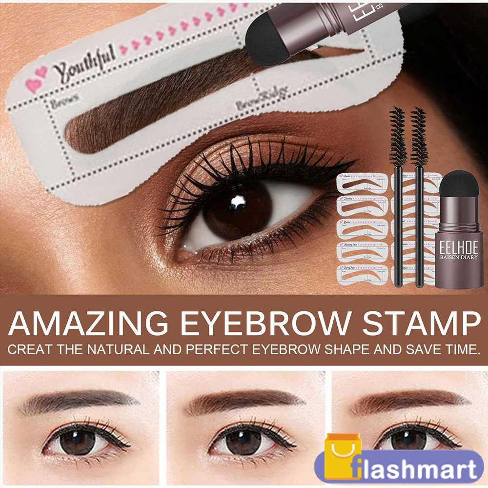 Flashmart Cetakan Alis Tempel Eyebrow Powder Stamp Set - WZT13