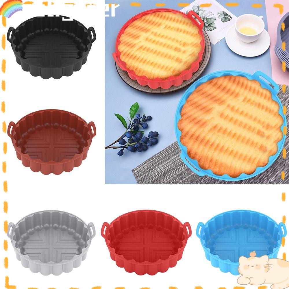 Solighter Panci Silikon Bulat Pengganti Reusable Pizza Plate AirFryer Aksesoris Baking Basket