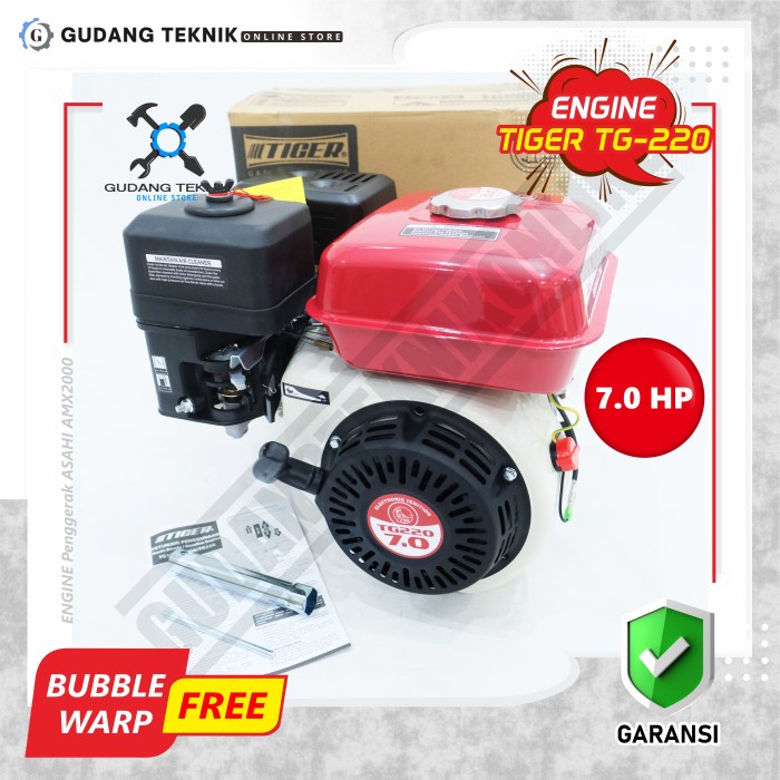 Mesin Penggerak Serba Guna 4 Tak 7.5Hp TG220 TIGER / Engine Gasoline Bensin Penggerak Mesin 4Tak 7.5 Hp TG 220 TIGER