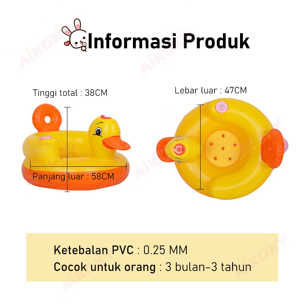 AIKOKY Sofa tiup bayi belajar duduk musik Baby Chair Sofa Kursi Makan Bayi Model Tiup Bebek Dengan Music Musik Bebek Duduk