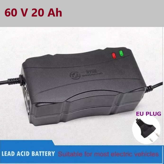Charger Aki Sepeda Listrik Lead - Acid Battery EU Plug 60V 48V 20Ah - 12Ah - Aksesoris sepeda listri