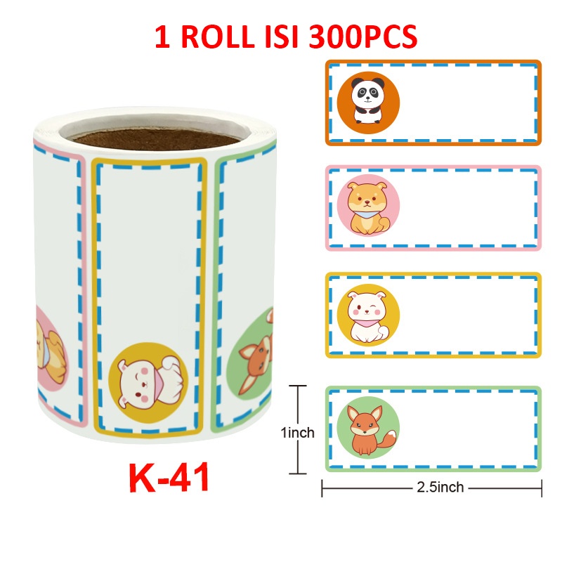Khatinstore Stiker Sticker Label Nama Persegi Panjang isi 250 pcs 1 Roll Label Nama Barang Anak Unisex - SLN01
