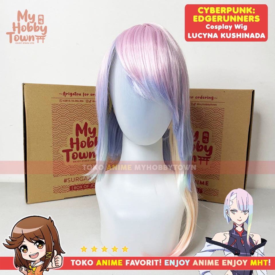 Wig Rambut Palsu Cosplay Anime Game Cyberpunk Edgerunners : Lucyna Kushinada Lucy