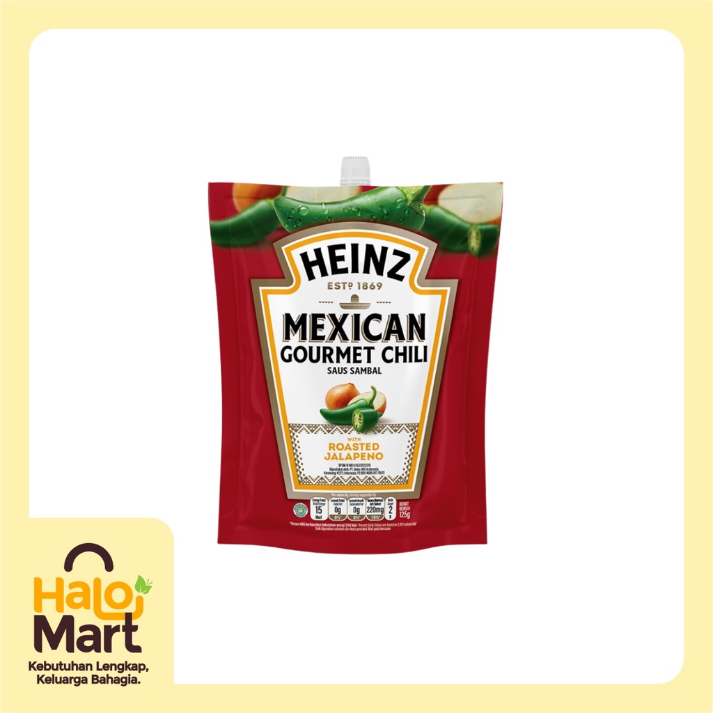 

HEINZ MEXICAN GOURMET CHILI WITH ROASTED JELAPENO POUCH 125 GR