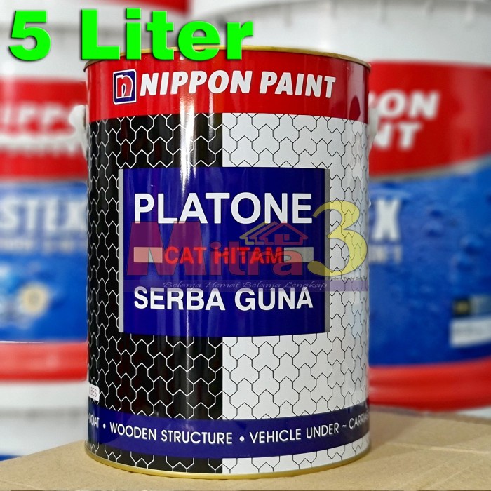 paling diminati] PLATONE Cat Hitam SERBAGUNA 5L / Cat Anti Rayap Korosi Teritip