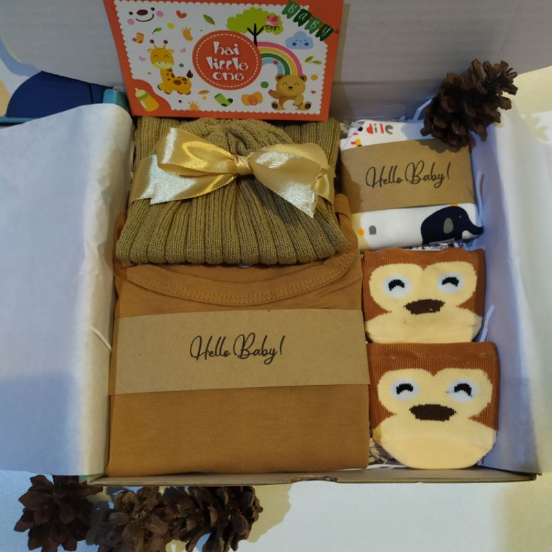 Hampers bayi/Kado lahiran bayi cowok/Baby gift/Jumper set brown series