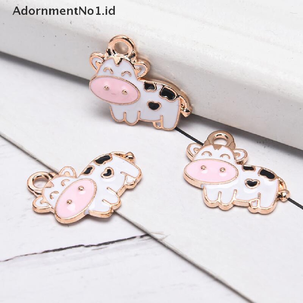 [AdornmentNo1] 10pcs Enamel Sapi Perah Sapi Ch Liontin DIY Gelang Membuat Perhiasan Craft [ID]