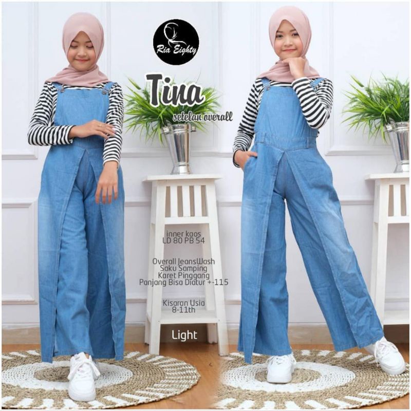 Baju Kodok Jeans Overall Jumpsuit Jins Anak Tanggung Perempuan Usia 8 10 12 Tahun Celana Kodok
