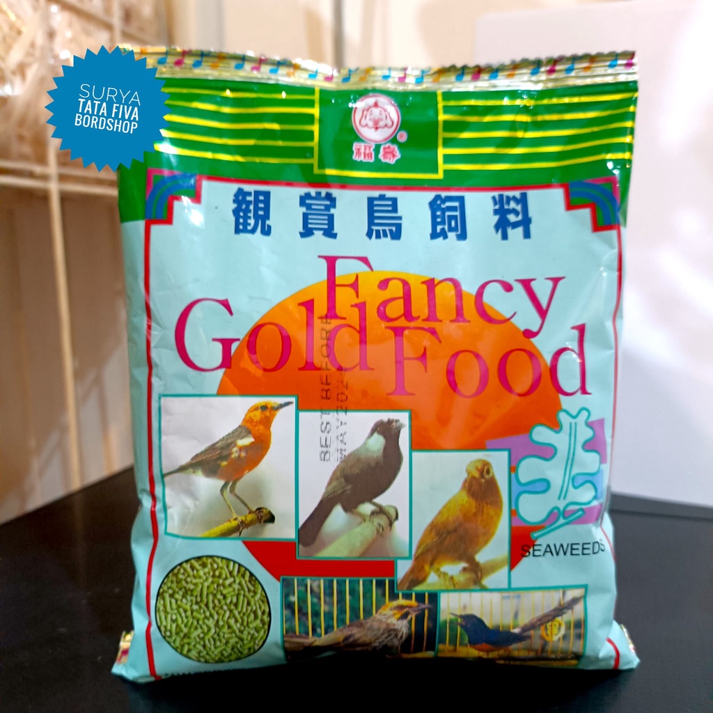 VOER FANCY GOLD FOOD RUMPUT LAUT 250GRAM VOER PAKAN HARIAN BURUNG MURAI BATU KACER C IJO TRUCUKAN