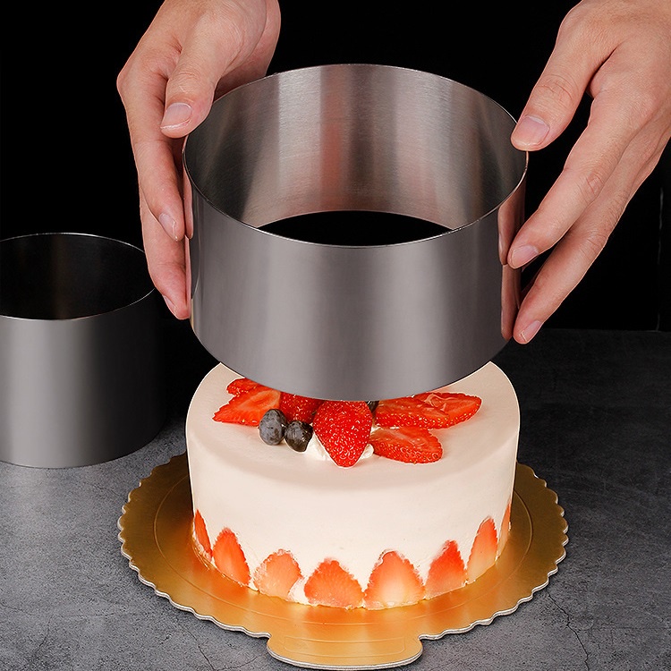 Cetakan Kue Bulat Cake Mold Ring Circle Stainless Round Mousse Ukuran 4 inch  6 inch