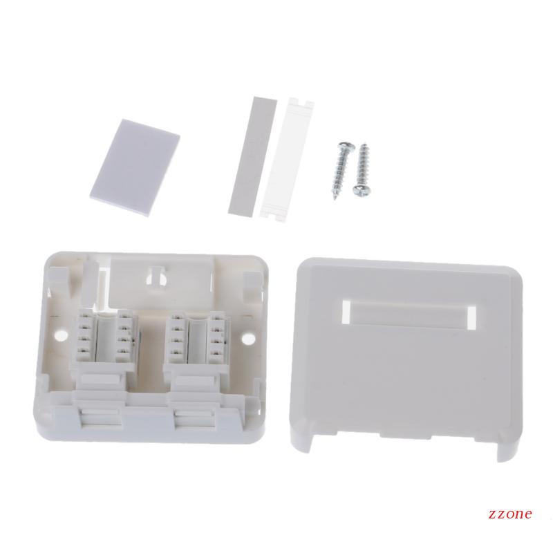 Zzz Dual-port Eterna LAN Gigabit RJ45 Cat6 Outlet Plat Dinding Socket Keystone Faceplate