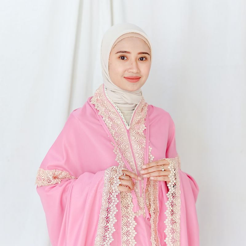 Mukena Katun Resleting 2in1 SHOPIA Renda Giver Mewah