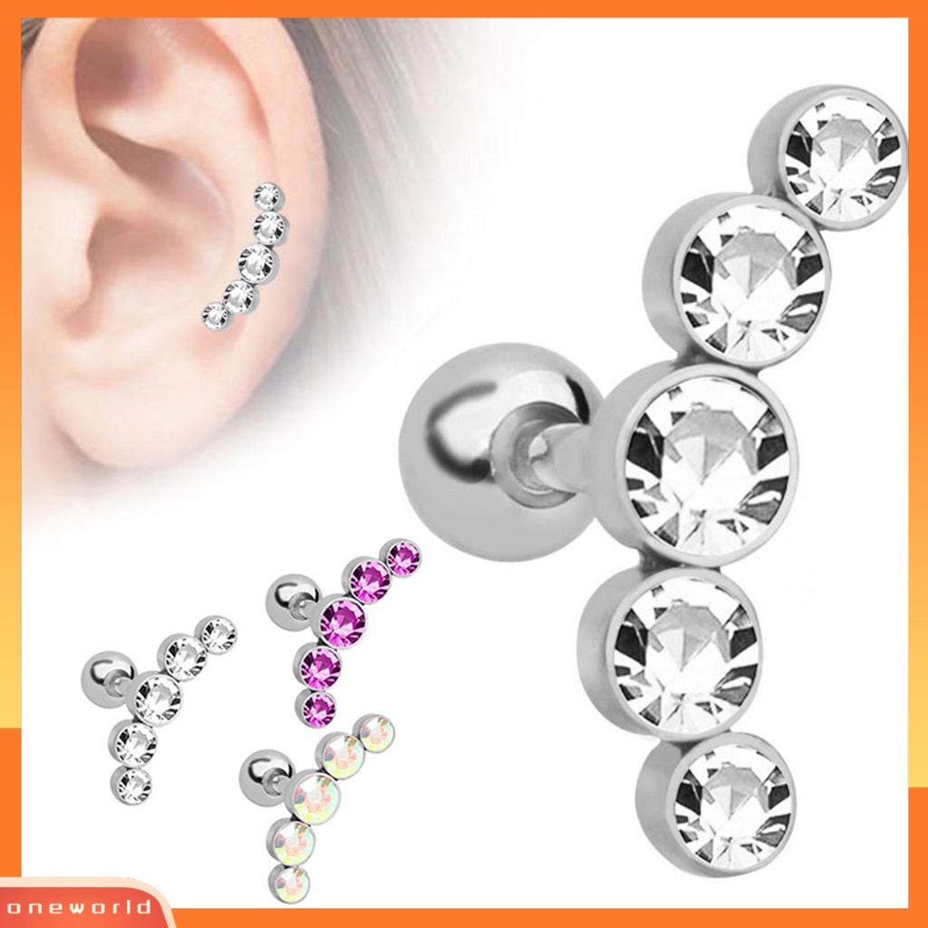 {oneworld} Ear Stud Fashion Desain Unik Metal Elegan Klip Telinga Untuk Outdoor