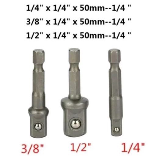 Adapter Hex Key Kepala Bor Hex Kunci Socket Impact Driver Converter Shock Mesin Bor Impact Driver Wr