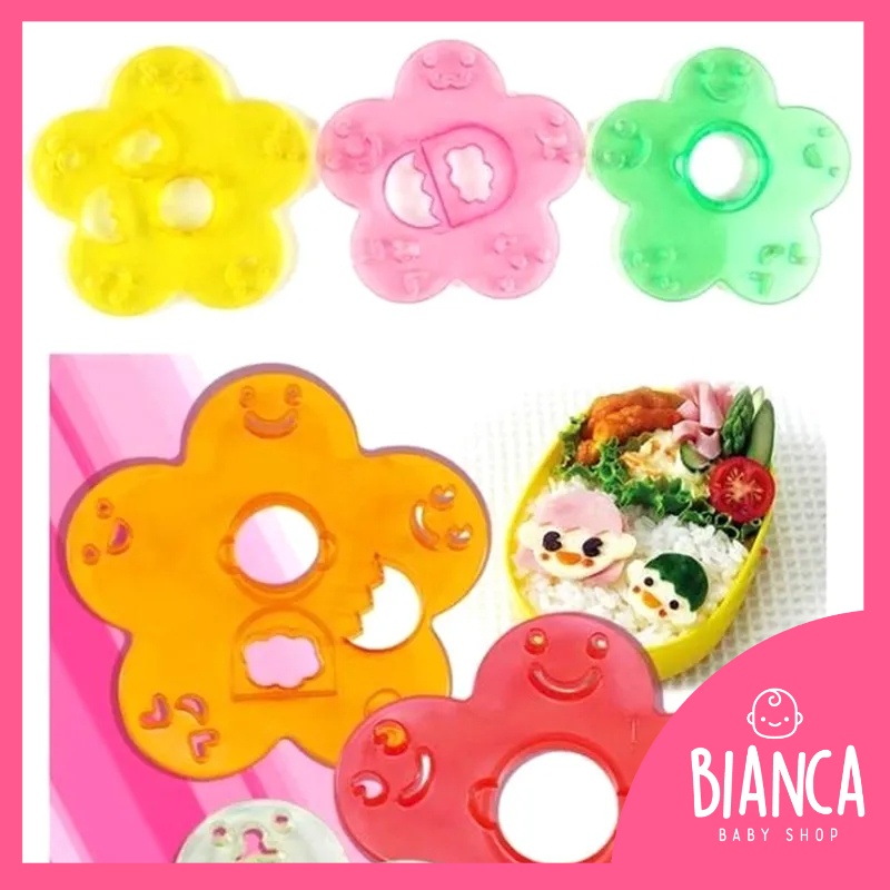 BIANCA - Cetakan Bento Ham Keju Nori Bentuk Bunga