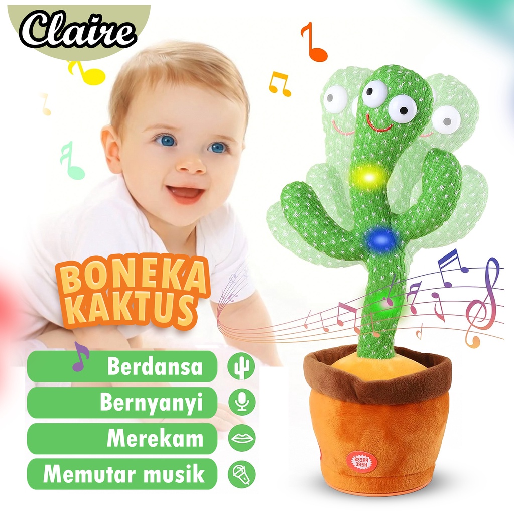 Cactus Toy Electronic / Boneka Kaktus Joget Joged / Kaktus Joget Viral Tiktok