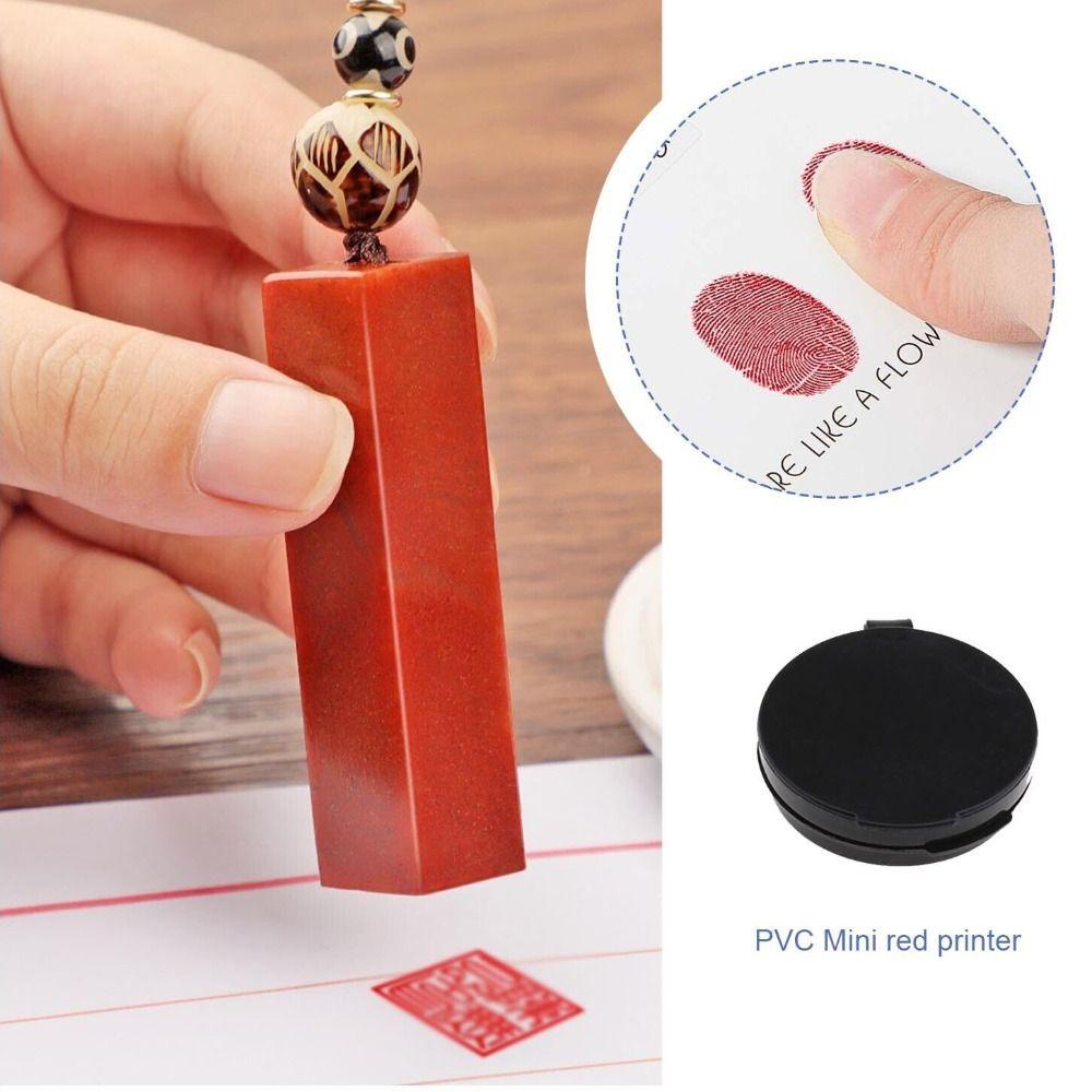 R-flower Red Stamp Pad Perlengkapan Kantor &amp; Sekolah Ink Pad Spons Profesional