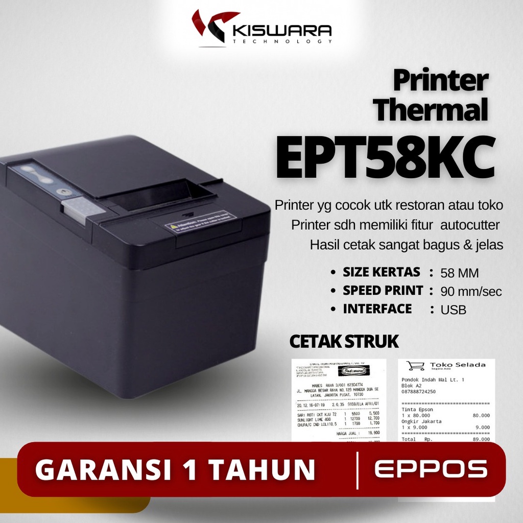 Printer Thermal EPPOS 58mm EPT58KC-AC - USB KiswaraBandung