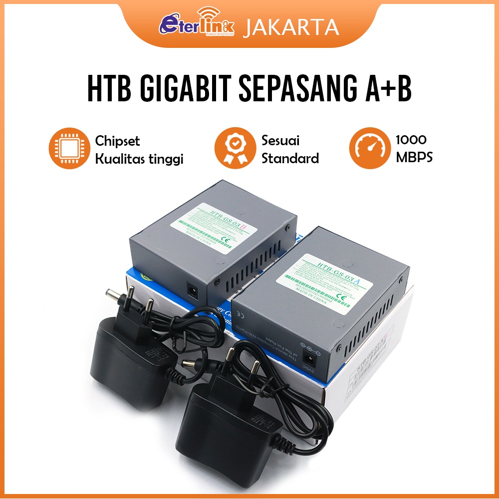 Jual Terbaru Htb Gs A B Mbps Single Mode Media Converter Converter Fiber Optical