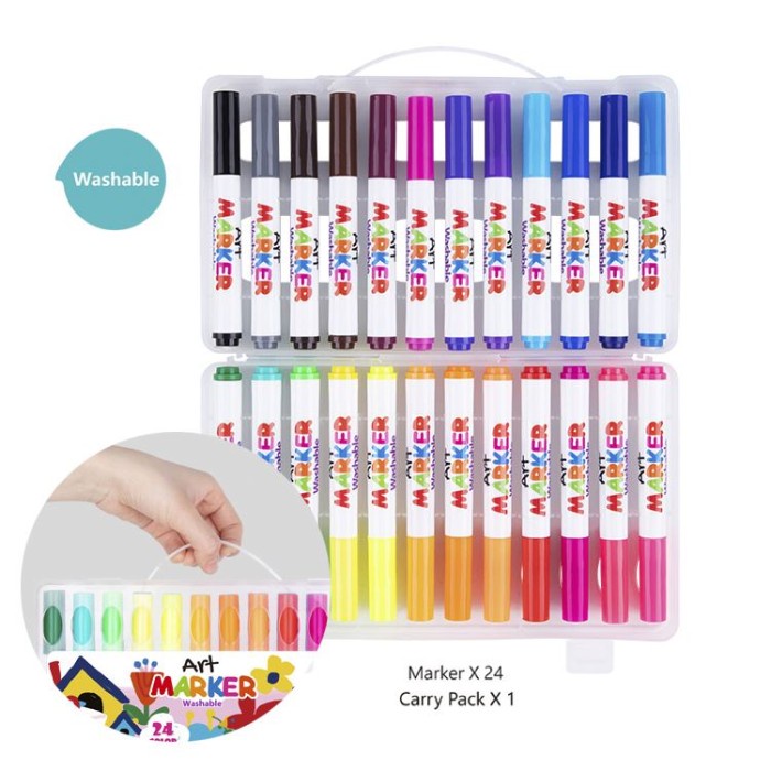 

Terlaris ✨ -Tookyland Washable Art Marker 24 Color Spidol Mewarnai Anak Aman Toys- 2.1.23