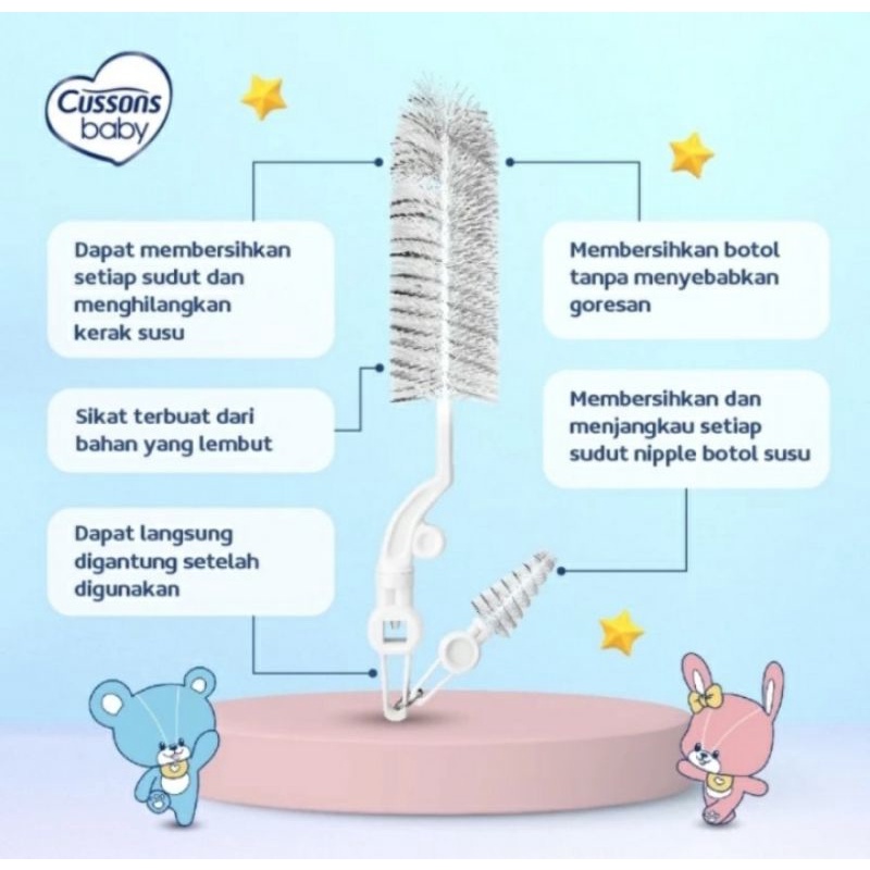 Cussons baby Bottle Nipple Brush Sikat Botol Dot Bayi BPA Free