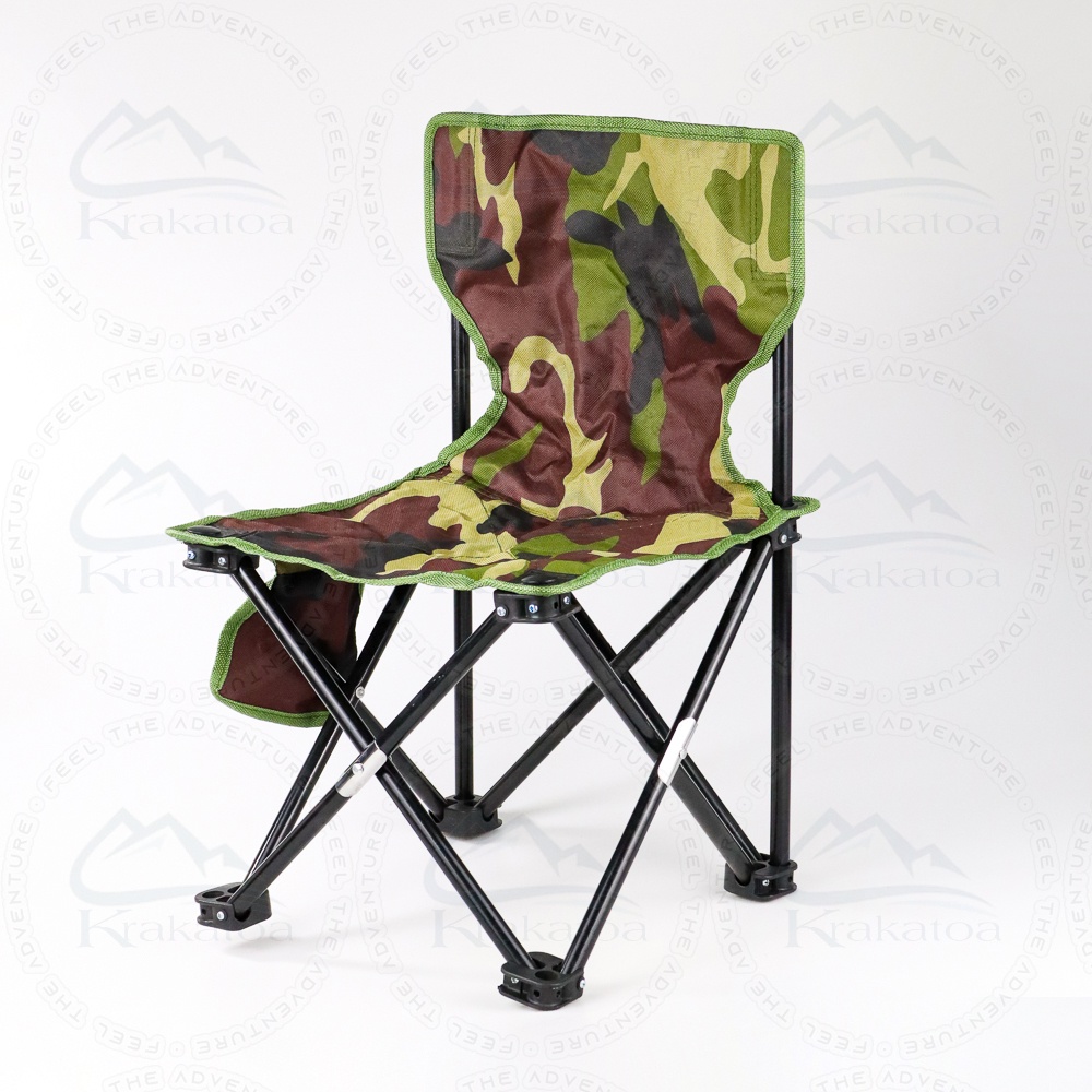 【COD】 Bangku Lipat Mancing dengan Kantong Samping` Kemah Outdoor` Kursi Portable Camping Piknik Pancing