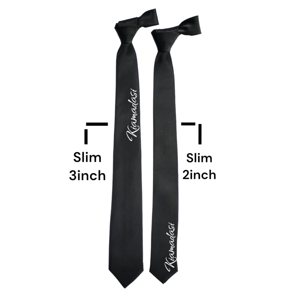 Dasi Slim Polos Silk Satin Premium Import Dasi Uk 3inch dan 2inch Ready