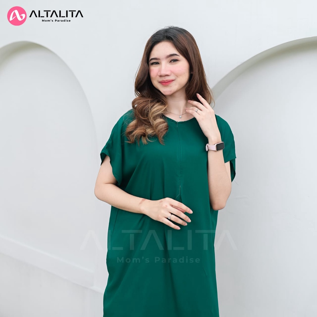 Altalita - Daster Polos Ruffle Kekinian Busui Jumbo LD 120 | Daster Viral Busui Pendek Polos Terbaru | Daster Jumbo Polos Rempel Bawah Bahan Rayon Premium