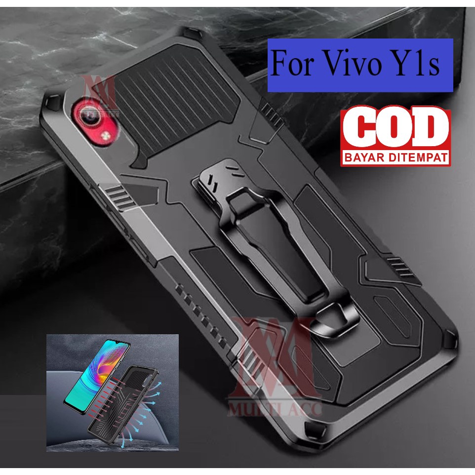 VIVO Y1s Case Standing Back Klip Hard Case Robot Clip Case Rugged Armor Hard VIVO Y1s